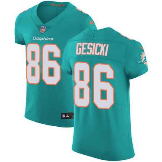 Nike Dolphins #86 Mike Gesicki Aqua Green Team Color Mens Stitched NFL Vapor Untouchable Elite Jersey